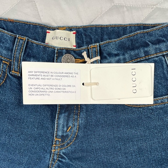 👖GUCCI KIDS WEB CUFF STRAIGHT LEG JEANS👖 - Picture 6 of 9